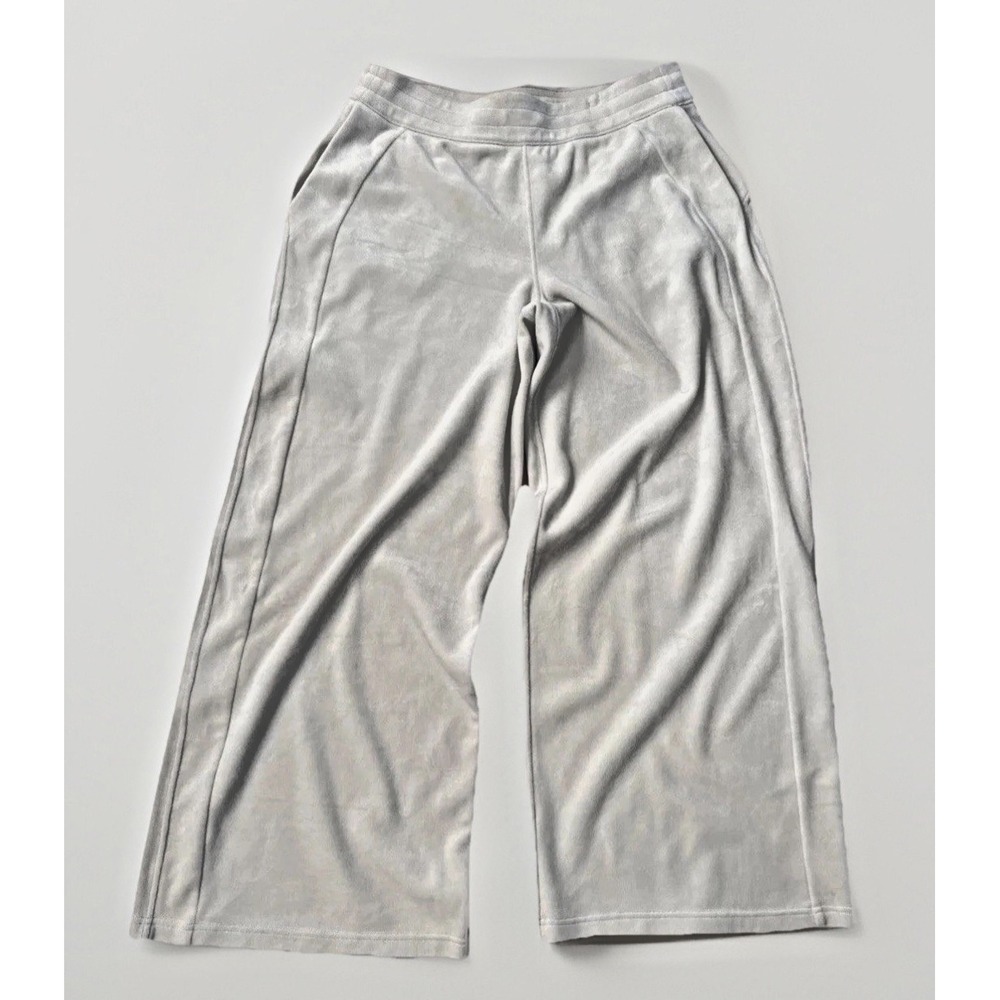 Lululemon Velour Wide Leg Relaxed Pants Bone Ivory White XL High Rise Pocket